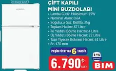 KUMTEL ÇİFT KAPILI MİNİ BUZDOLABI fiyat ve kampanya bilgisi